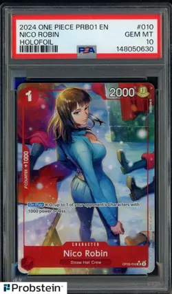 2024 One Piece PRB01 EN #010 Nico Robin Holofoil PSA 10 GEM MINT - Image 1