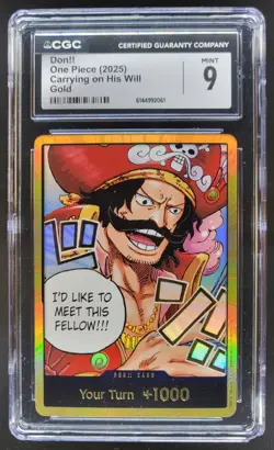2025 ONE PIECE DON!! CARRYING ON HIS WILL GOLD CGC 9 TL3 - Image 1