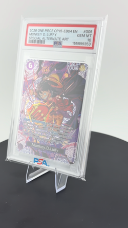 One Piece Monkey D. Luffy Special Alt Art English OP15-EB04 #005 Gem Mint PSA 10 - Image 2