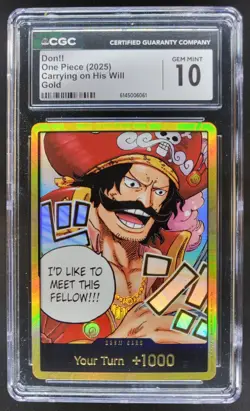 2025 ONE PIECE DON!! CARRYING ON HIS WILL GOLD CGC 10 TL3 - Image 1