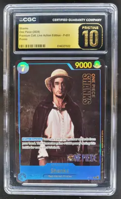 2024 ONE PIECE SHANKS LIVE ACTION PROMO P-051 CGC 10 PRISTINE E PT - Image 1