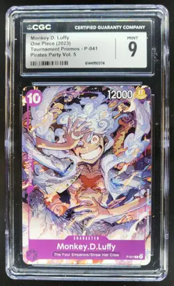 2023 ONE PIECE MONKEY D. LUFFY PROMO P-041 PIRATES PARTY CGC 9 TL3 - Image 1