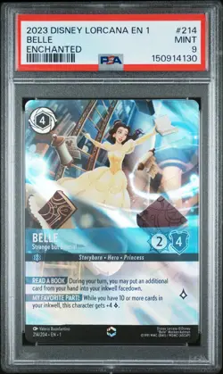 2023 DISNEY LORCANA EN 1-THE FIRST CHAPTER ENCHANTED #214 BELLE PSA 9 - Image 1