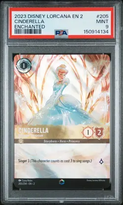2023 DISNEY LORCANA EN 2-RISE OF THE FLOODBORN ENCHANTED CINDERELLA PSA 9 - Image 1