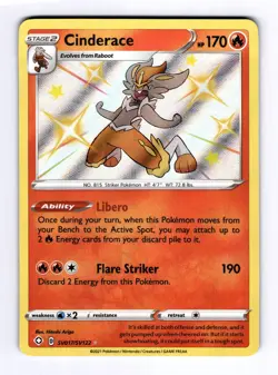 Cinderace Shining Fates: Shiny Vault #SV017 (2020) Holo NM Pokemon - Image 1