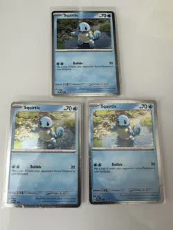 Pokemon 151 Promos - 3 x Squirtle COSMOS Holo Poster Collection NM - Image 1