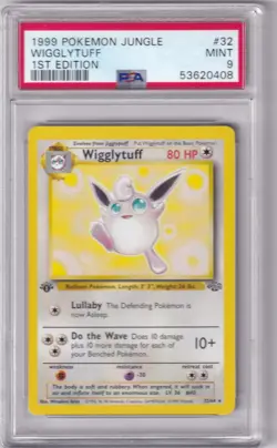 1999 Pokemon Jungle Wigglytuff 1st Edition #32 PSA MINT 9 - Image 1