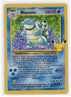 Pokemon TCG - Blastoise 2/102 - Celebrations: Classic Collection - Holo Rare - Image 1