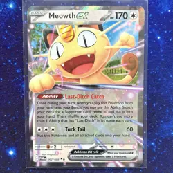 MEOWTH EX Card • RR 062/088 Holo • Pokemon: Mega Evolution - Perfect Order - Image 1