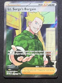 Pokemon Card TCG - Lt. Surge's Bargain 170 Full Art Ultra Rare Mega Evolution NM - Image 1