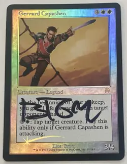 Magic The Gathering MTG GERRARD CAPASHEN Onslaught Foil Signed by Brom! - Image 1