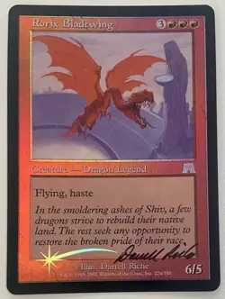 Magic The Gathering MTG RORIX BLADEWING Foil Onslaught Signed by Darrell Riche! - Image 1