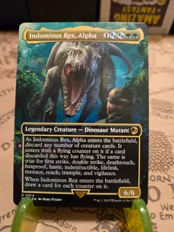MTG Indominus Rex, Alpha Universes Beyond: Jurassic World Regular Rare NM - Image 1