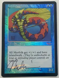 Magic MTG LORD OF ATLANTIS Foil Junior Series Promo Signed Melissa Benson! - Image 1