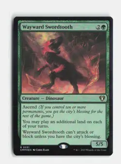 Wayward Swordtooth 331 Foil Commander Masters MTG NM - Image 1