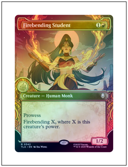 1x Firebending Student, Showcase Art Foil, Magic MTG NM - Image 1