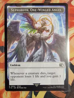 Emblem - Sephiroth, One-Winged Angel Robot Warrior Token FIN Non Foil NM MTG - Image 1