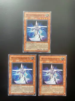 Yugioh Mystic Swordsman LV4 SD5-EN014 1st Edition Common Damaged X3 - Image 1