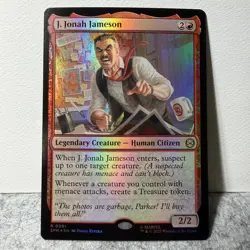 J. JONAH JAMESON MARVEL'S SPIDER-MAN MAGIC: THE GATHERING FOIL 81 RARE LP - Image 1