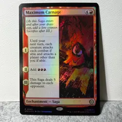 MAXIMUM CARNAGE MARVEL'S SPIDER-MAN MAGIC: THE GATHERING FOIL 83 RARE LP - Image 1