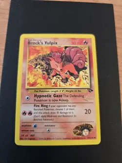 Brocks Vulpix W Stamp Wizards Promo Pokemon Card NM-LP - Image 1