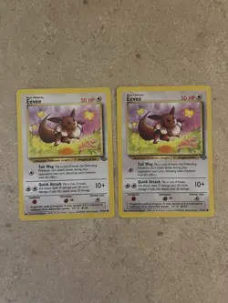 Pokemon TCG Eevee Jungle 51/64 1999 Unlimited English Vintage Lot of 2 - Image 1