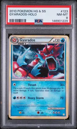 Gyarados 123/123 Holo 2010 Pokemon HeartGold & SoulSilver PSA 8 - Image 1