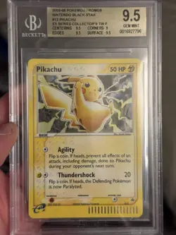 BGS 9.5 2003 PIKACHU HOLO 012 NINTENDO EX COLLECTOR'S TIN BLACK STAR PROMO - Image 1