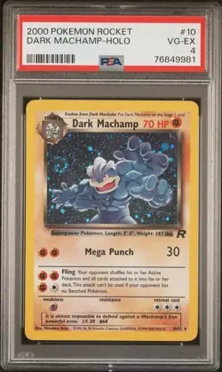 2000 Pokemon Team Rocket #10 DARK MACHAMP Holo PSA 4 VG-EX - Image 1