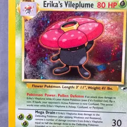 DMG+ Unlimited Holo Erika's Vileplume 5/132 Holo Gym Heroes Pokemon Ken Sugimori - Image 4