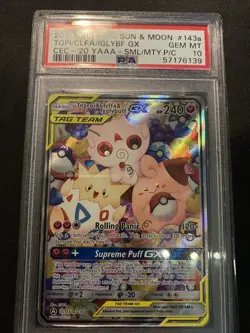 ✨Pokemon S&M Small But Mighty, Tag Team, Togepi, Cleffa & Igglypuff GX, PSA 10✨ - Image 3