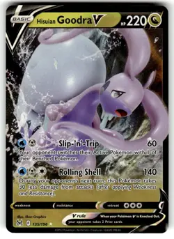 Hisuian Goodra V 135/196 Lost Origin Ultra Rare Holo Pokemon TCG NM - Image 1