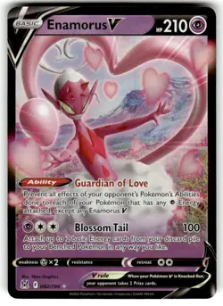 Enamorus V 082/196 Holo V Rare Lost Origin Pokemon Near Mint - Image 1