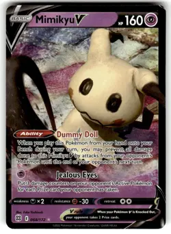 Pokemon TCG Mimikyu V 068/172 SWSH09: Brilliant Stars Ultra Rare NM - Image 1