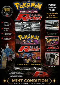 🚀💀 Pokemon Team Rocket Booster Pack 💀🚀✨ Unlimited Edition • Vintage WOTC - Image 1