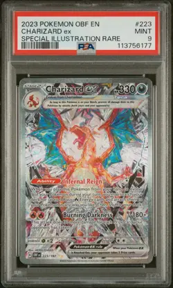 2023 POKEMON OBF EN-OBSIDIAN FLAMES SPECIAL ILLUSTRATION RARE CHARIZARD EX PSA 9 - Image 1