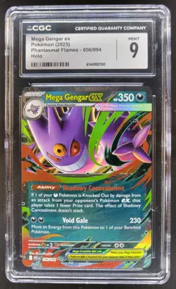 2025 Pokemon Phantasmal Flames Mega Gengar ex #056/094 Double Rare CGC 9 TL3 - Image 1