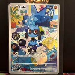 Pokemon TCG Riolu 215/198 SV01: Scarlet & Violet Illustration Rare Holo - Image 1