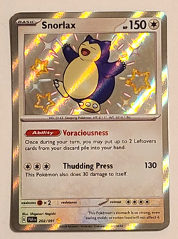 Pokemon TCG Snorlax Shiny Rare Holo 202/091 SV Paldean Fates - Image 1