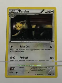 Persian 62/98 Common XY Ancient Origins Pokemon Card NM - Image 1