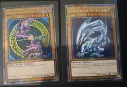 QCR Blue-Eyes White Dragon Dark Magician Quarter Century Yugioh Original Artwork - Image 1
