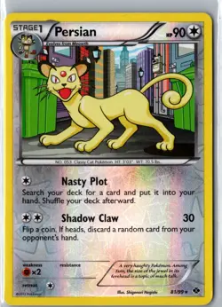 PERSIAN 81/99 RARE NEXT DESTINIES POKEMON REVERSE HOLO HP - Image 1