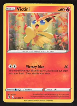 Pokemon TCG Evolving Skies Holo Victini #020/203 - Image 1