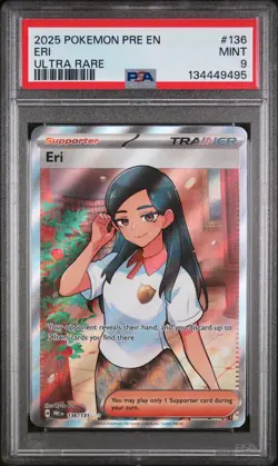 2025 POKEMON PRE EN-PRISMATIC EVOLUTIONS ULTRA RARE #136 ERI PSA 9 - Image 1