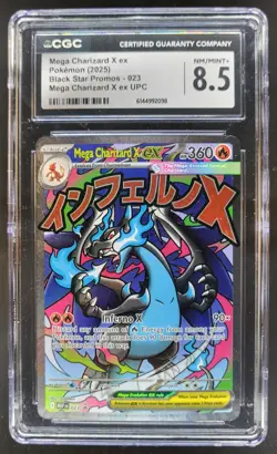 2025 Pokemon MEP Black Star Promos Mega Charizard X ex #023 CGC 8.5 TL3 - Image 1