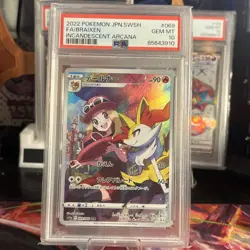 2022 POKEMON JPN SWORD & SHIELD INCANDESCENT ARCANA #069 FULL ART/BRAIXEN PSA 10 - Image 1