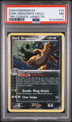 2004 POKEMON EX TEAM ROCKET RETURNS #15 DARK DRAGONITE-HOLO PSA 7 - Image 1