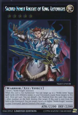 Yugioh! LP Sacred Noble Knight of King Artorigus - NKRT-EN038 - Platinum Rare - - Image 1