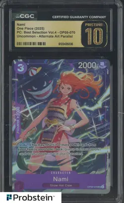 2025 One Piece PC Best Selection Vol.4 OP09-070 #Nami Alt Art CGC 10 PRISTINE - Image 1