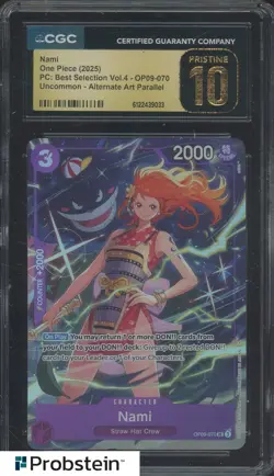 2025 One Piece PC Best Selection Vol.4 OP09-070 #Nami Alt Art CGC 10 PRISTINE - Image 1
